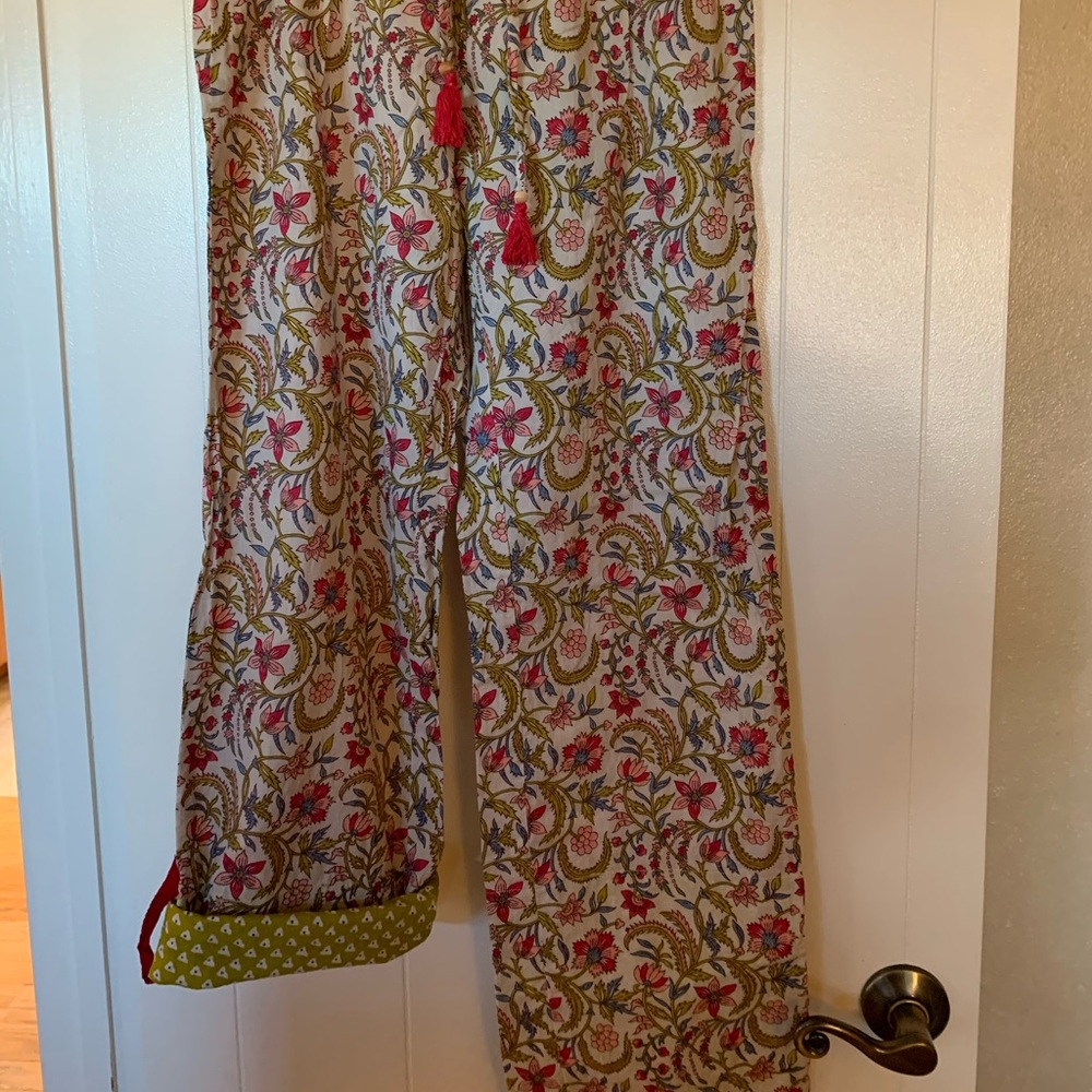 Cotton floral lounge pants